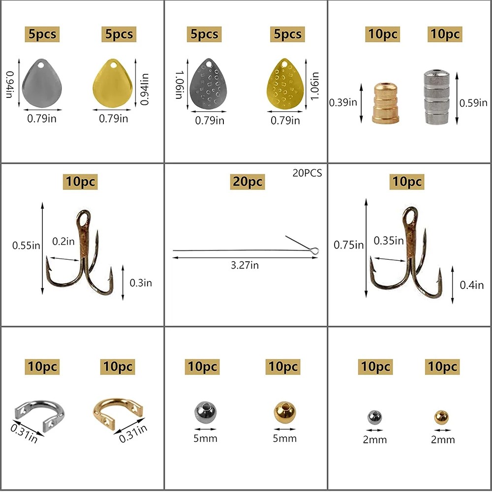 140Pcs 낚시 미끼 만들기 키트 낚시 숟가락 장비  - Furniture Hardware Jig 리뷰 및 가격
